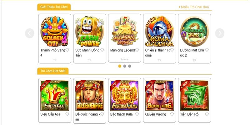 Các trò chơi hay tại Slot Game nhà cái Cwin